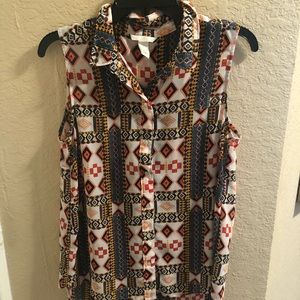H&M Tribal Print Button-Up Shirt